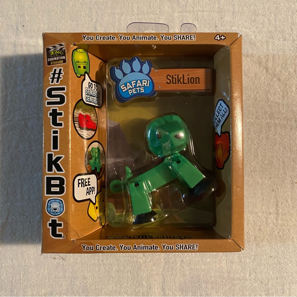 -StikBot Safari Pets StikLion Green Figure